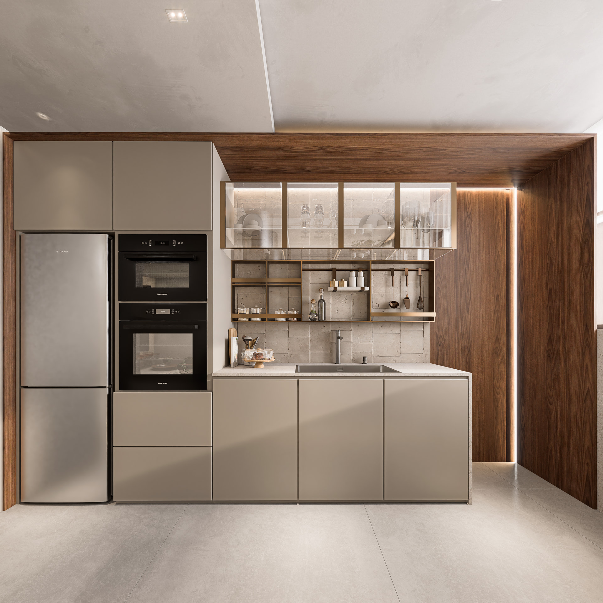 Cozinha gourmet do apartamento decorado — Epic Residence