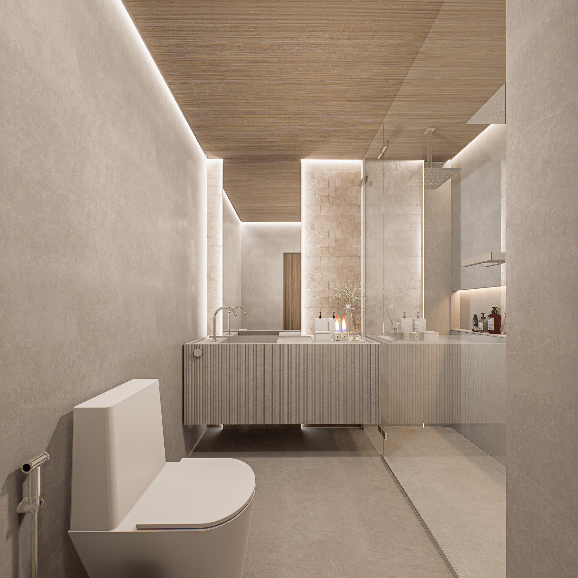 Lavabo do apartamento decorado — Epic Residence